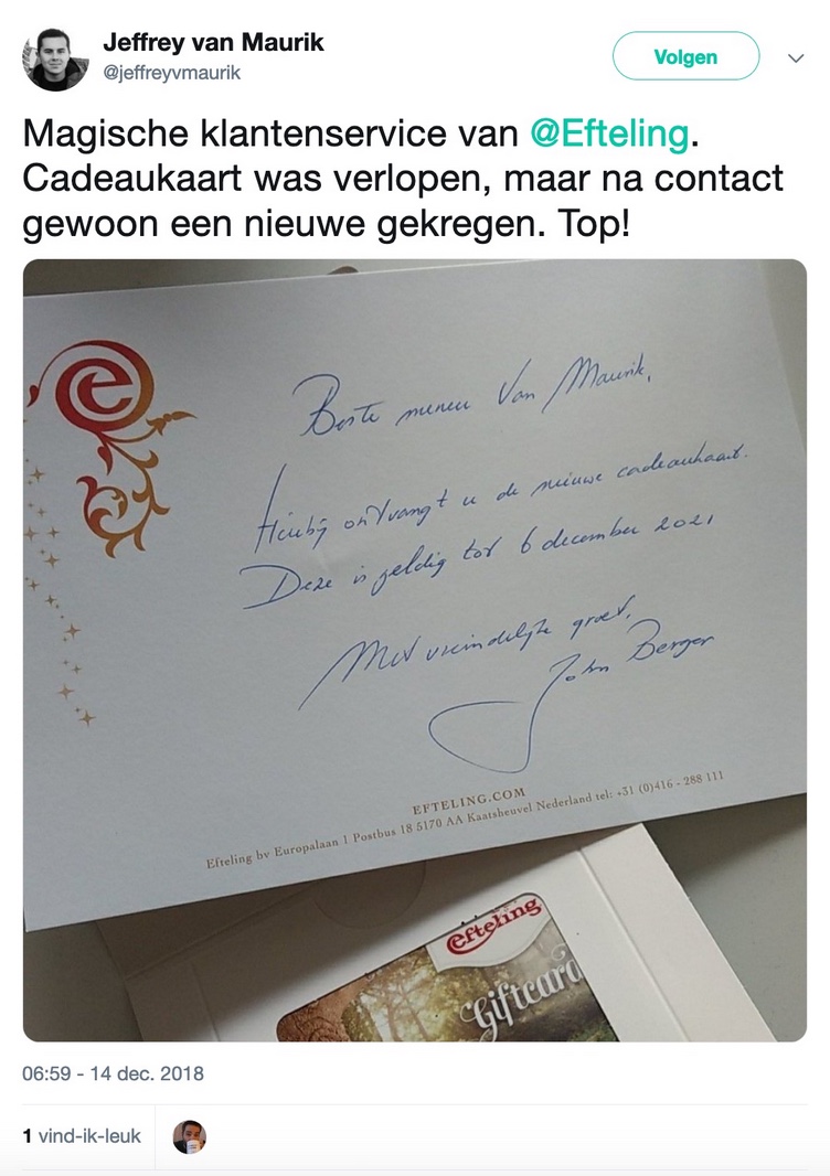 compensatie voor je Verlopen cadeaukaart