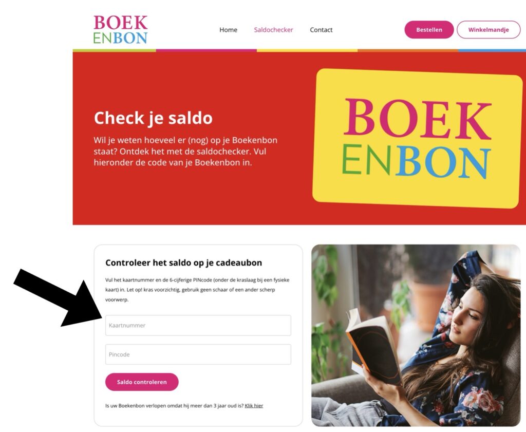 cijfers invullen boekenbon saldo check